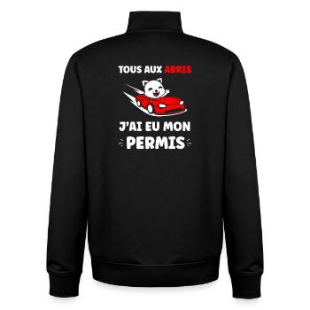 Panda im roten Cabrio erlaubt - Unisex Organic Zip Sweatshirt von Stanley/Stella - Schwarz - Hinten - AI Model Male 185 light (185cm)