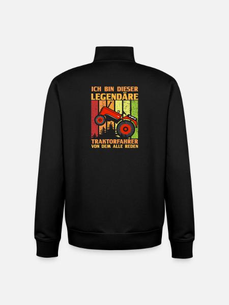 Farmer Farm Farmer Farmer Tractor - Unisex Organic Zip Sweatshirt by Stanley/Stella - black