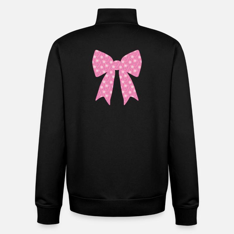 Ruban rose - Sweat zippé unisexe en coton bio Stanley/Stella - noir