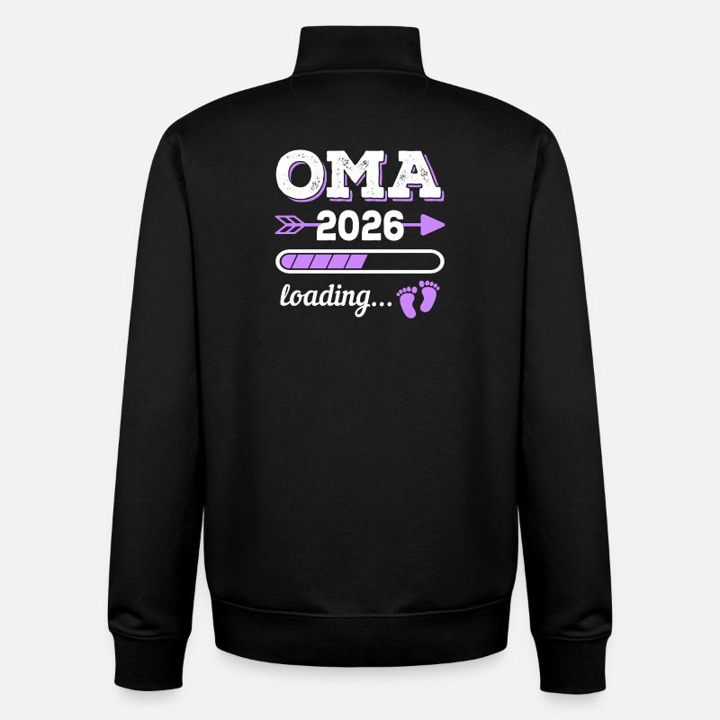 Oma 2026 Loading Schwangerschaft Geschenkidee - Unisex Organic Zip Sweatshirt von Stanley/Stella - Schwarz