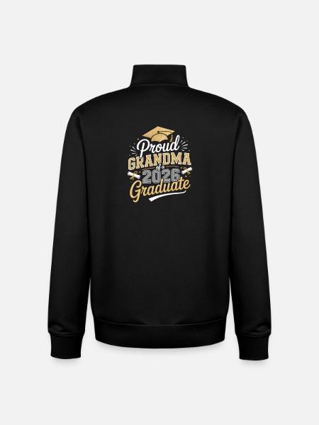Proud Grandma 2026 Graduate - Unisex Organic Zip Sweatshirt by Stanley/Stella - black