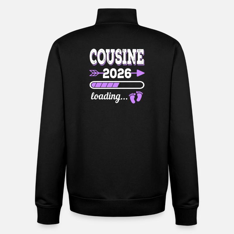 Cousine 2026 Loading Schwangerschaft Geschenkidee - Unisex Organic Zip Sweatshirt von Stanley/Stella - Schwarz