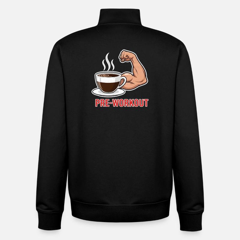 Coffee Power Pré-Entraînement - Sweat zippé unisexe en coton bio Stanley/Stella - noir