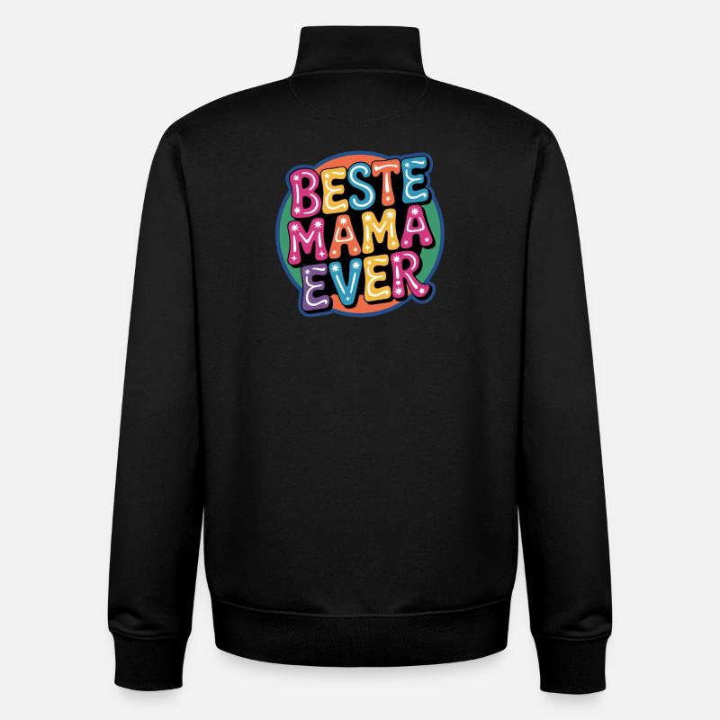 Meilleure maman de tous les temps - Sweat zippé unisexe en coton bio Stanley/Stella - noir