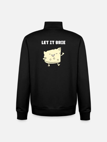 Humor brie cheese - Unisex Organic Zip Sweatshirt by Stanley/Stella - black