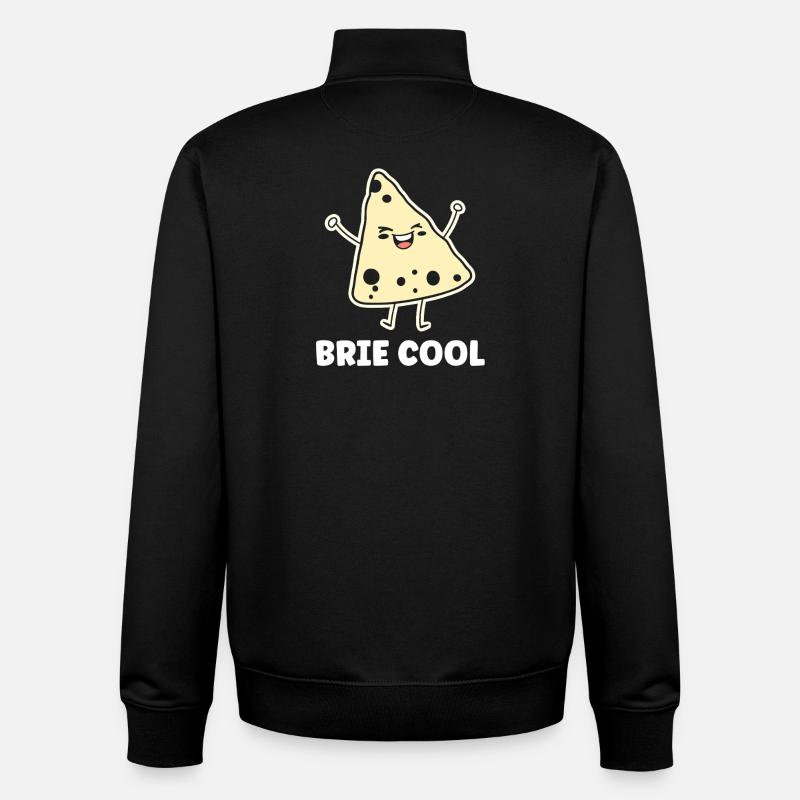 Humour fromage brie - Sweat zippé unisexe en coton bio Stanley/Stella - noir