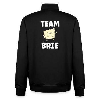 Humour fromage brie - Sweat zippé unisexe en coton bio Stanley/Stella - noir - Dos - AI Model Male 185 light (185cm)
