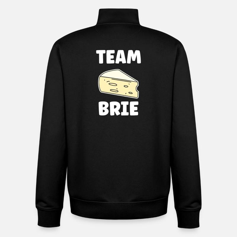 Humor brie cheese - Unisex Organic Zip Sweatshirt by Stanley/Stella - black