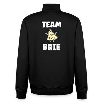Humour fromage brie - Sweat zippé unisexe en coton bio Stanley/Stella - noir - Dos - AI Model Male 185 light (185cm)