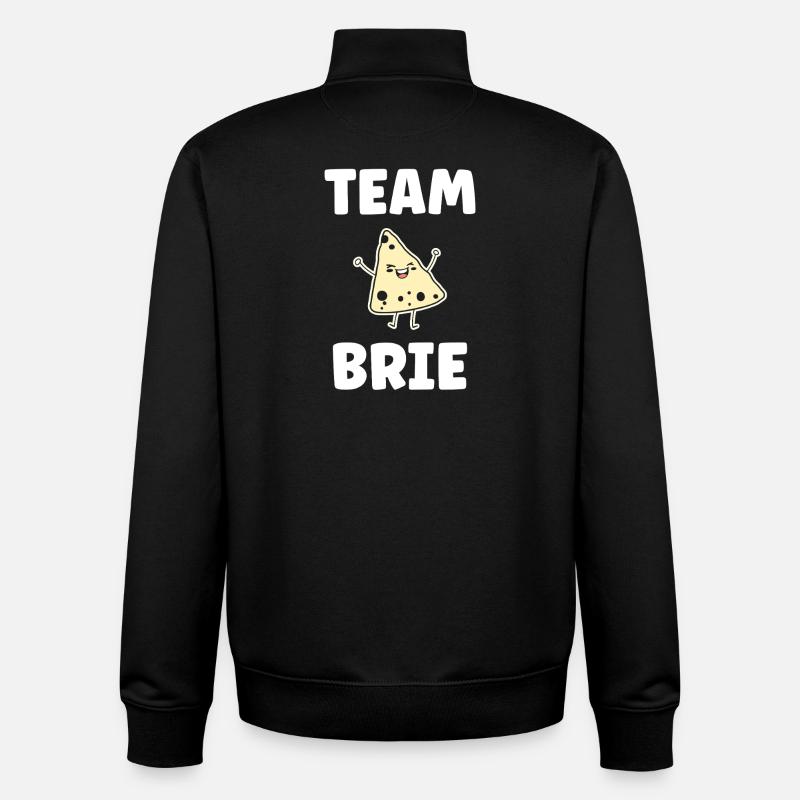 Humour fromage brie - Sweat zippé unisexe en coton bio Stanley/Stella - noir