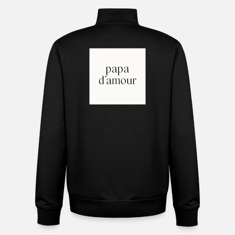 Papa der Liebe - Unisex Organic Zip Sweatshirt von Stanley/Stella - Schwarz