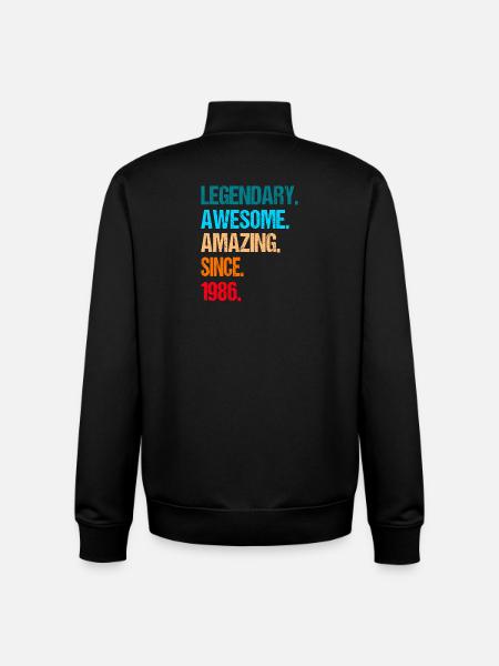 40th birthday 1986 - Unisex Organic Zip Sweatshirt by Stanley/Stella - black
