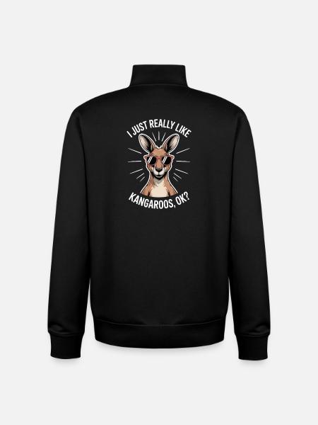 Kangaroo Saying Kangaroo Funny Kangaroo Gift - Unisex Organic Zip Sweatshirt by Stanley/Stella - black