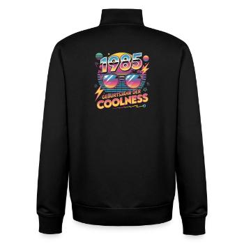 1985 Geburtjahr der Coolness - Unisex Organic Zip Sweatshirt von Stanley/Stella - Schwarz - Hinten - AI Model Male 185 light (185cm)