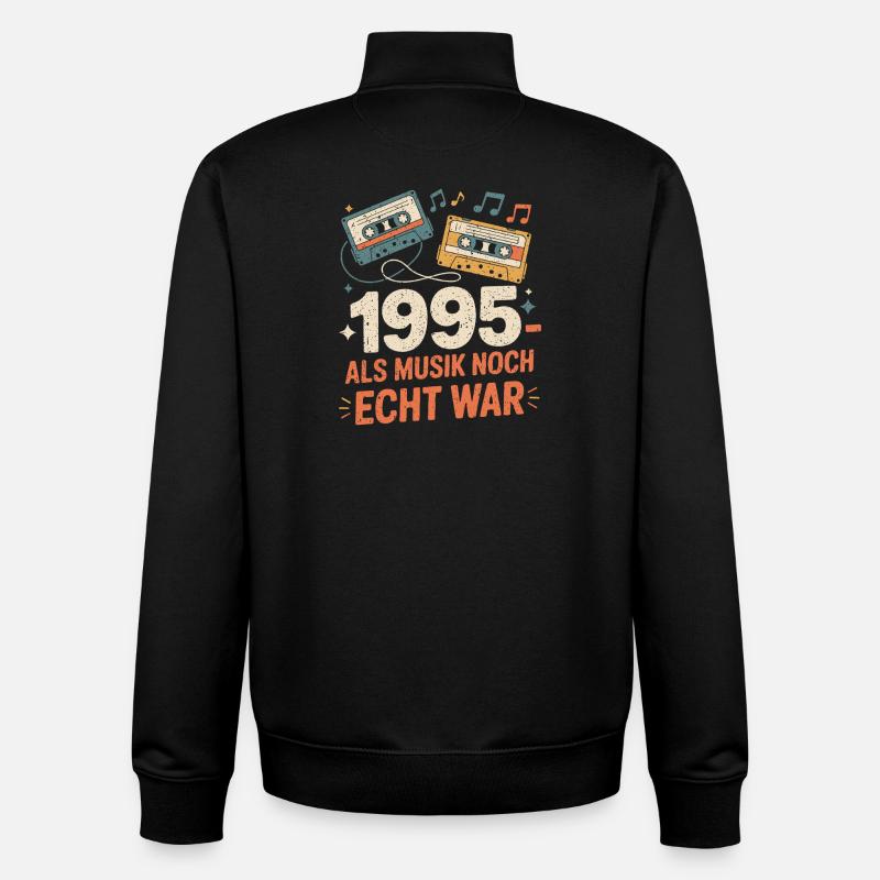 1995 Nostalgie Cassette - Sweat zippé unisexe en coton bio Stanley/Stella - noir