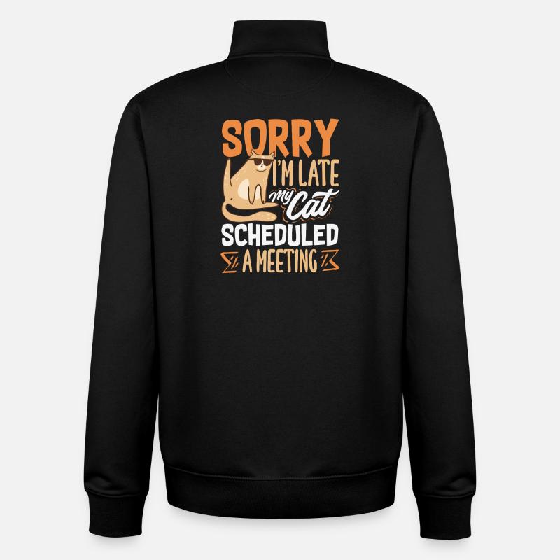 Sorry I'm late. - Unisex Organic Zip Sweatshirt by Stanley/Stella - black