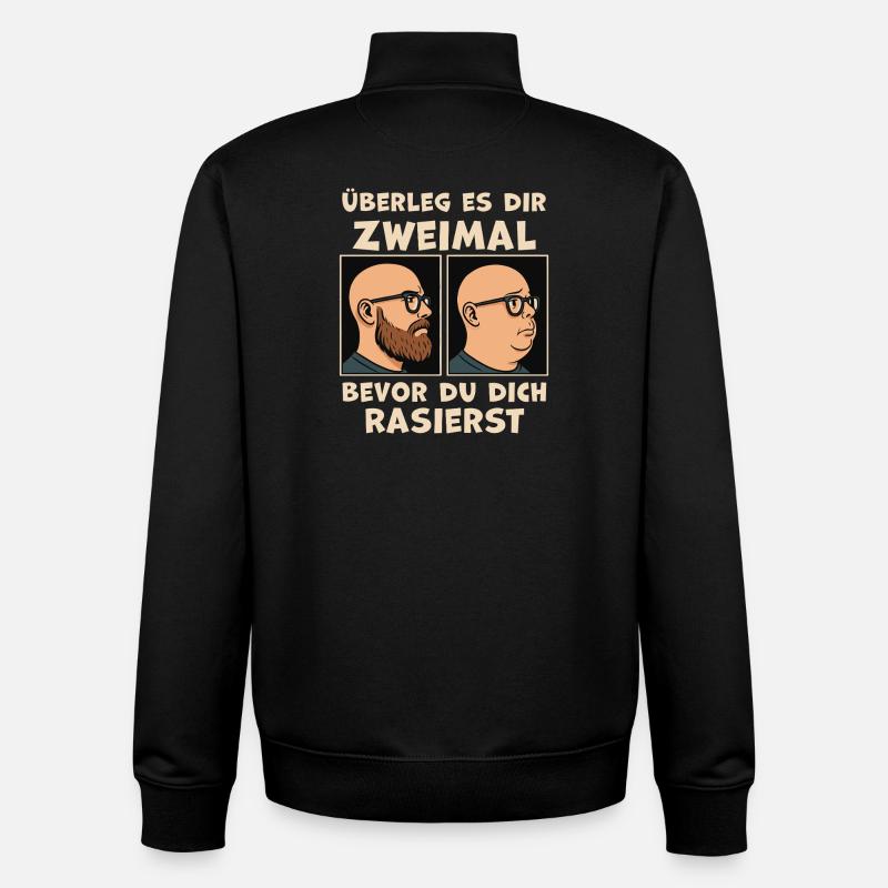 Vorher Nachher Rasurwitz Bartträger - Unisex Organic Zip Sweatshirt von Stanley/Stella - Schwarz