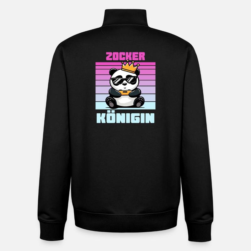Gamer Queen gamen - Sweat zippé unisexe en coton bio Stanley/Stella - noir