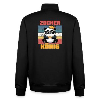 Zocker König Krone gaming - Unisex Organic Zip Sweatshirt von Stanley/Stella - Schwarz - Hinten - AI Model Male 185 light (185cm)