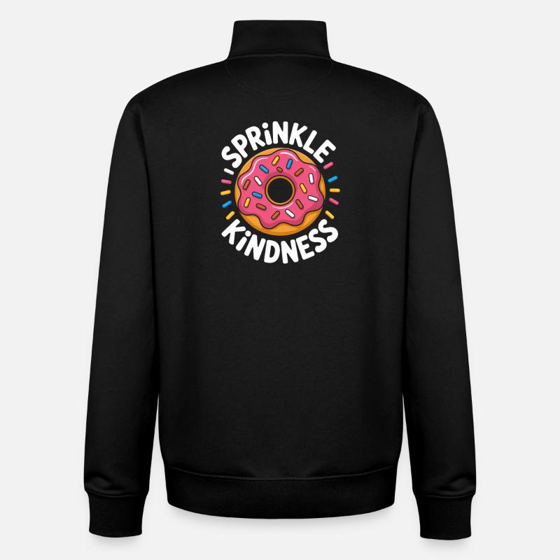 Sprinkle Kindness Herzlichkeit Donut Liebe - Unisex Organic Zip Sweatshirt von Stanley/Stella - Schwarz