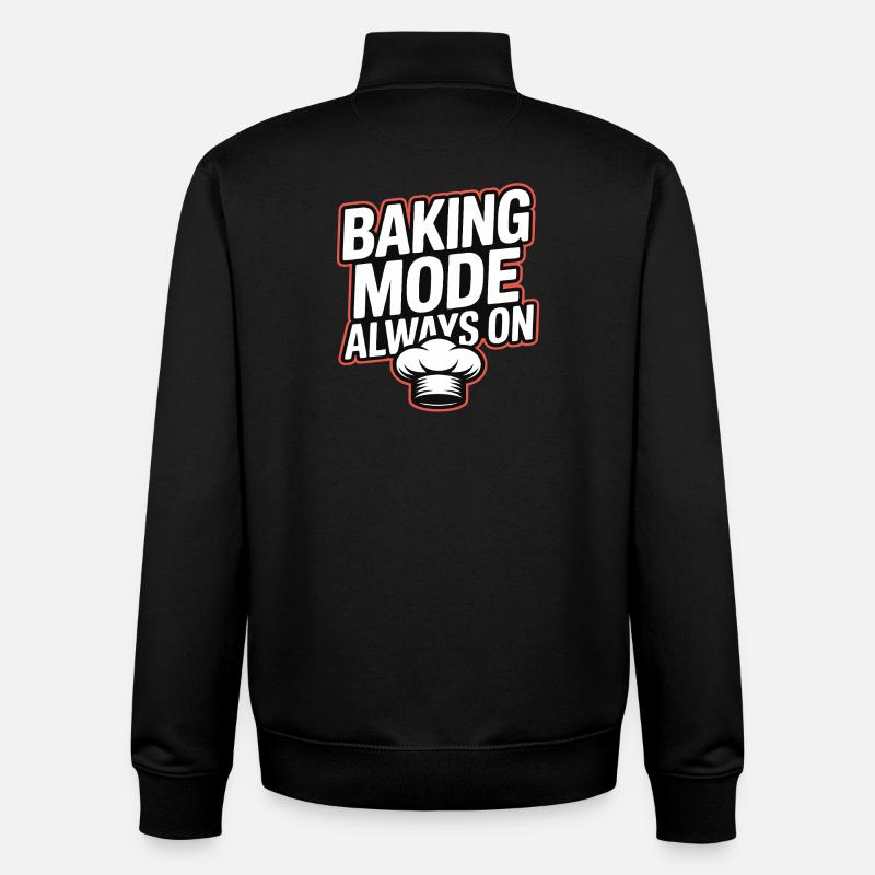 Baking Mode Always On - Unisex Organic Zip Sweatshirt by Stanley/Stella - black