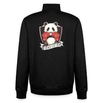 Boxe Panda – Motif animalier amusant - Sweat zippé unisexe en coton bio Stanley/Stella - noir - Dos - AI Model Male 185 light (185cm)