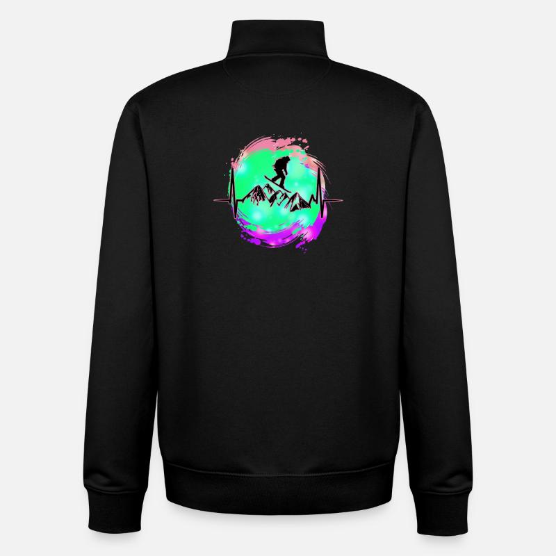 Planche à neige - Sweat zippé unisexe en coton bio Stanley/Stella - noir