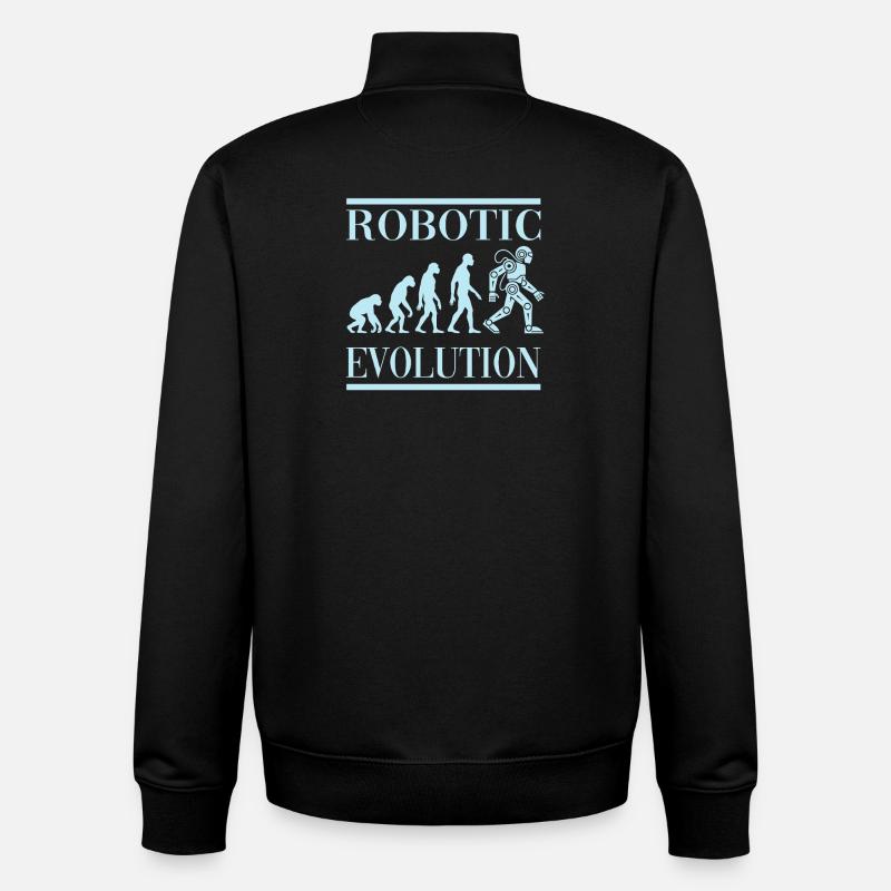 Robot Évolution Progrès Avenir Humain - Sweat zippé unisexe en coton bio Stanley/Stella - noir