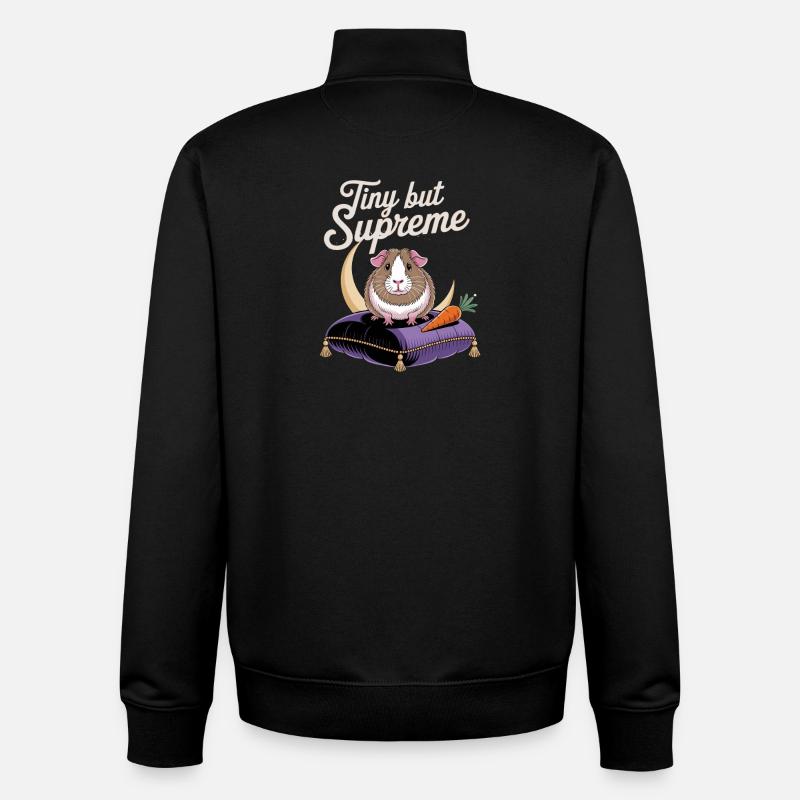 Tiny but Guinea Pig - Unisex Organic Zip Sweatshirt by Stanley/Stella - black