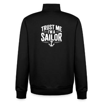 Trust Me I’m a Sailor - Unisex Organic Zip Sweatshirt by Stanley/Stella - black - Back - AI Model Male 185 light (185cm)