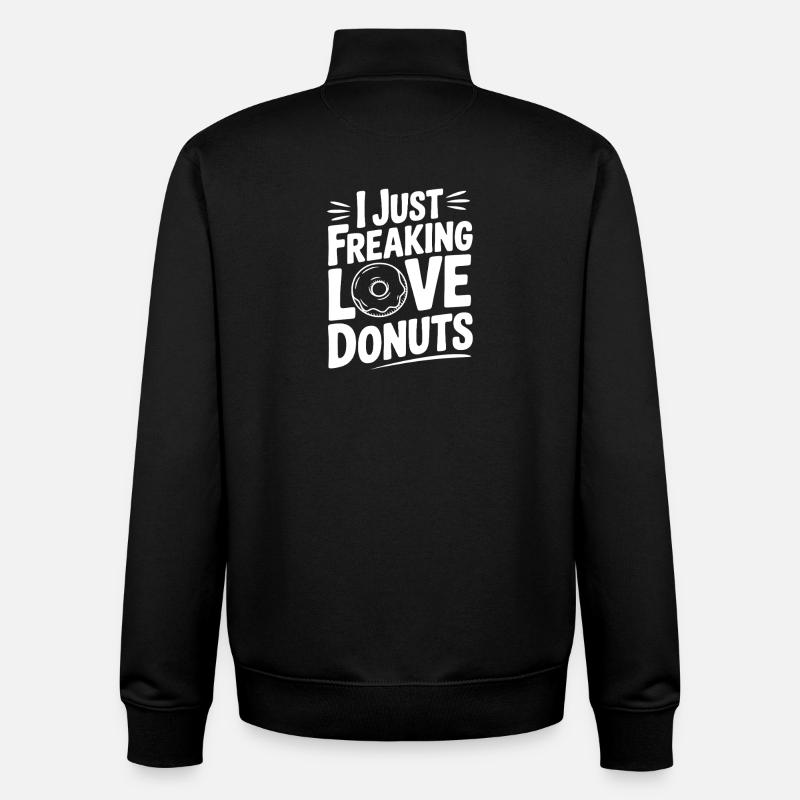 J’adore les beignets - Sweat zippé unisexe en coton bio Stanley/Stella - noir