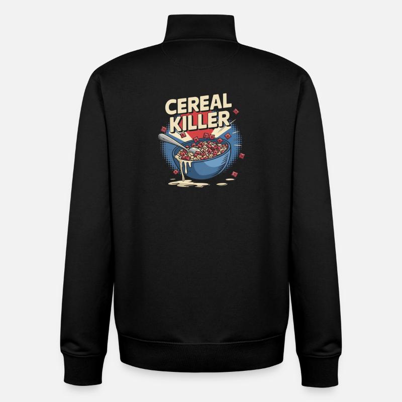 Cereal Killer - Retro Breakfast - Unisex Organic Zip Sweatshirt by Stanley/Stella - black