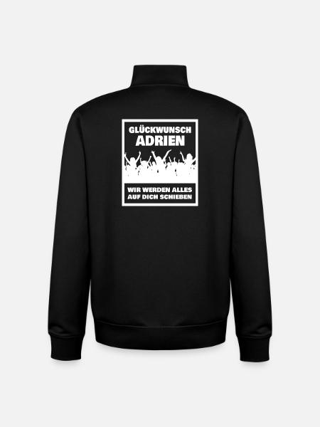 Adrien comme prénom - Sweat zippé unisexe en coton bio Stanley/Stella - noir