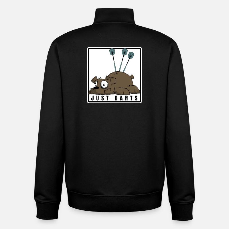 Lustiges Darts Comic Motiv. JUST DARTS - Unisex Organic Zip Sweatshirt von Stanley/Stella - Schwarz