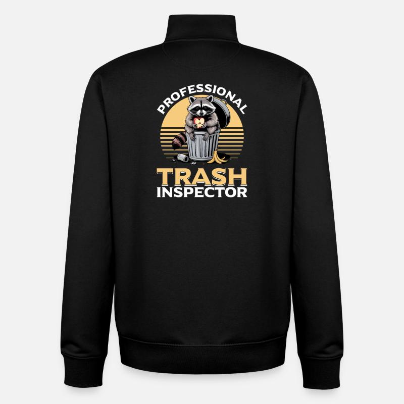 Drôle de raton laveur - Sweat zippé unisexe en coton bio Stanley/Stella - noir