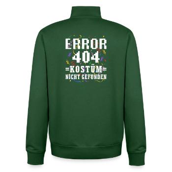 Carnaval Carnaval Erreur 404 Remplacement de costume drôle - Sweat zippé unisexe en coton bio Stanley/Stella - vert bouteille - Dos - AI Model Male 185 dark (185cm)