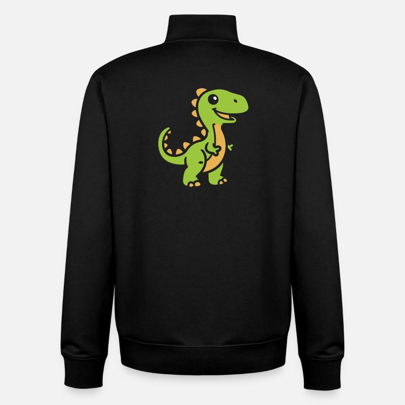 Mignon Petit dinosaure - Sweat zippé unisexe en coton bio Stanley/Stella - noir