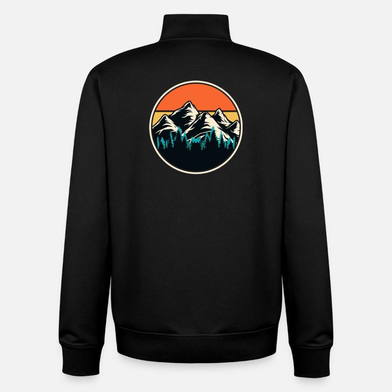 Wandern Wanderer Bergsteiger Geschenk - Unisex Organic Zip Sweatshirt von Stanley/Stella - Schwarz