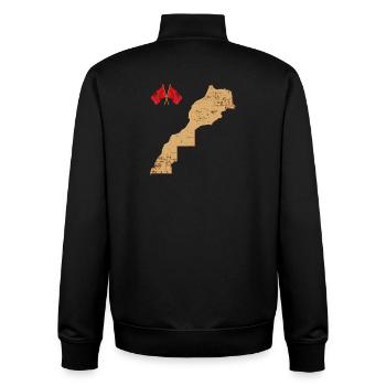 Landkarte Marokko Vintage Flaggen - Unisex Organic Zip Sweatshirt von Stanley/Stella - Schwarz - Hinten - AI Model Male 185 light (185cm)