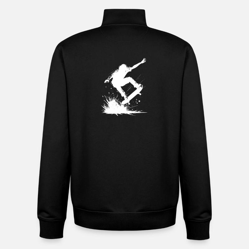 Energetisches Skateboard-Design - Unisex Organic Zip Sweatshirt von Stanley/Stella - Schwarz