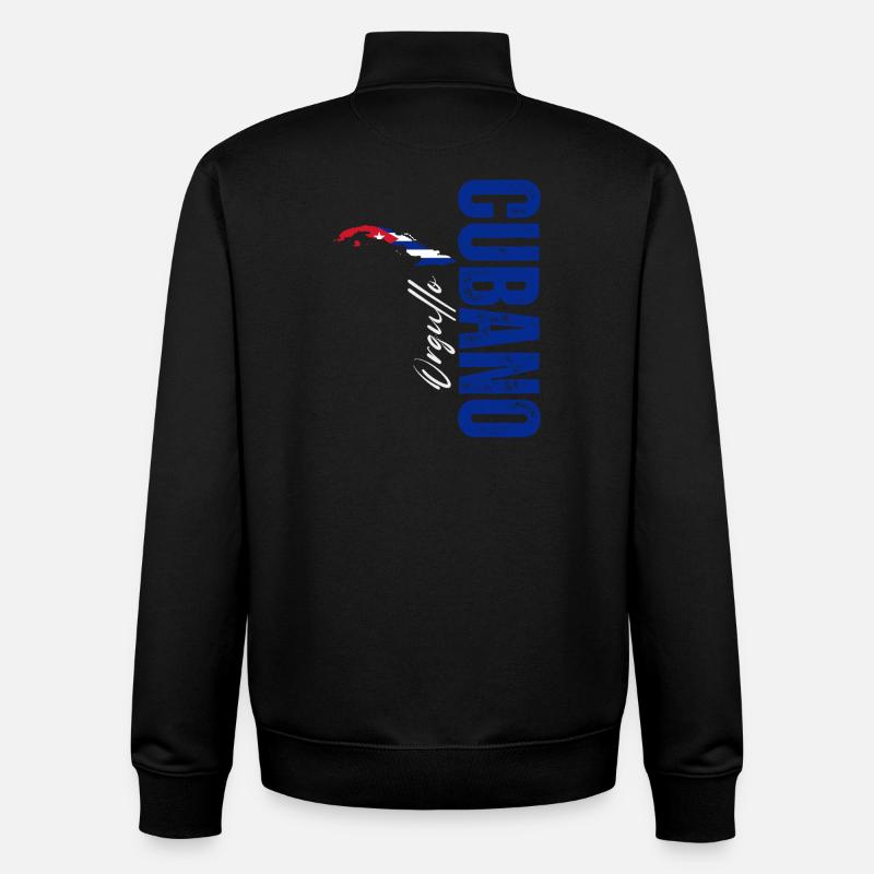 Fierté cubaine, design vertical - Sweat zippé unisexe en coton bio Stanley/Stella - noir