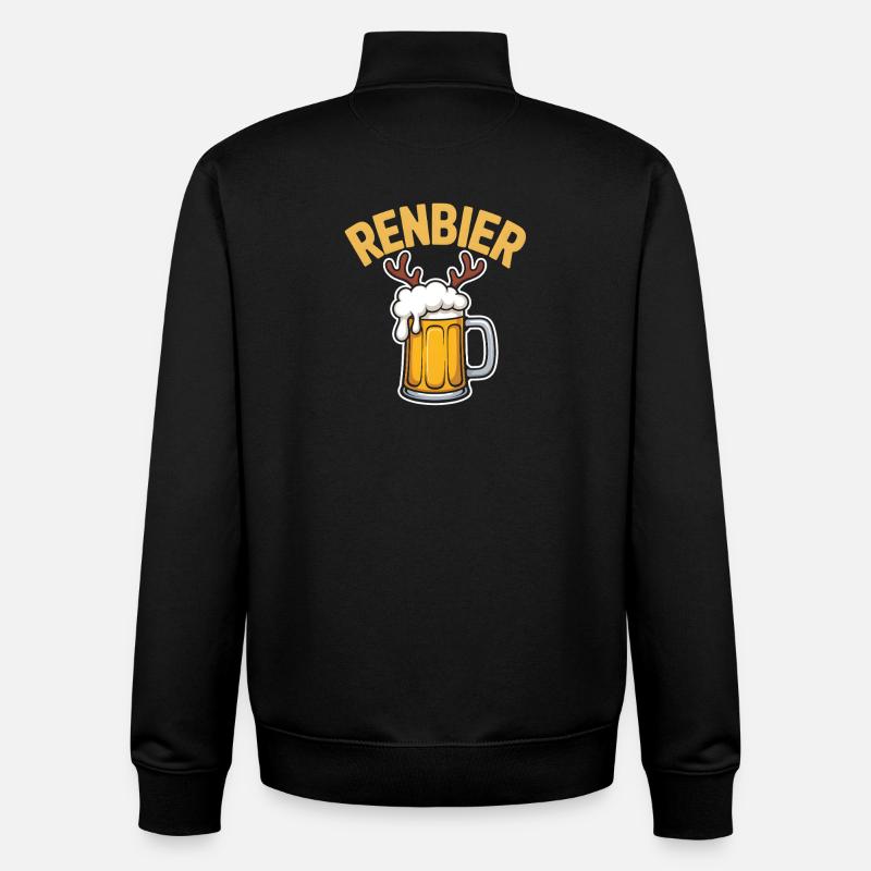 Renbier Krug mit Geweih - Unisex Organic Zip Sweatshirt von Stanley/Stella - Schwarz