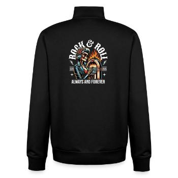 Rock and Roll Always and Forever Rockabilly 2025 - Unisex Organic Zip Sweatshirt von Stanley/Stella - Schwarz - Hinten - AI Model Male 185 light (185cm)