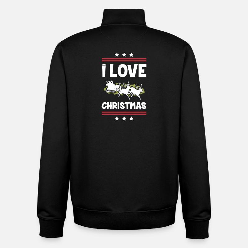 J’adore Noël - Sweat zippé unisexe en coton bio Stanley/Stella - noir