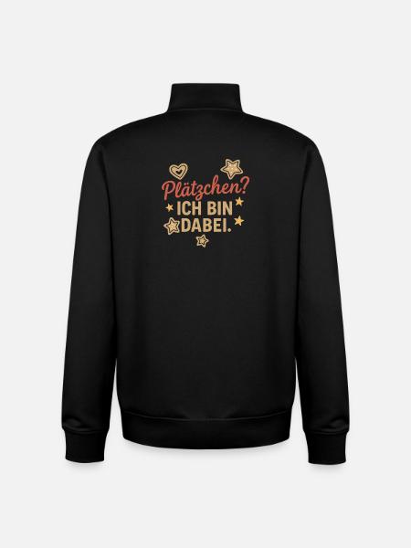 Plätzchen? Ich bin dabei. - Unisex Organic Zip Sweatshirt von Stanley/Stella - Schwarz