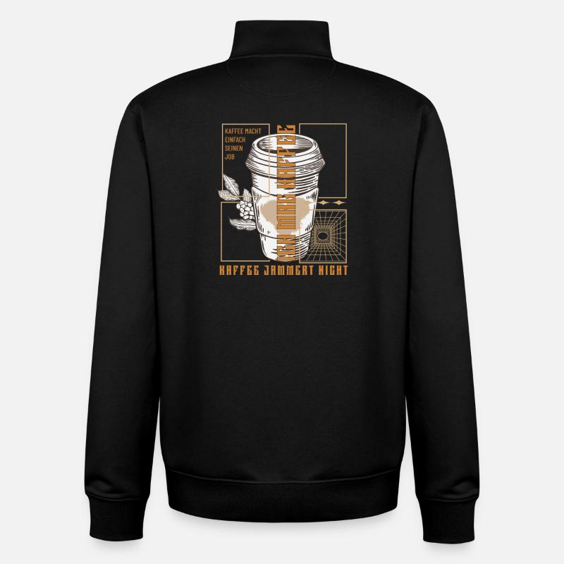 Coffee just does its job retro - Unisex Organic Zip Sweatshirt by Stanley/Stella - black