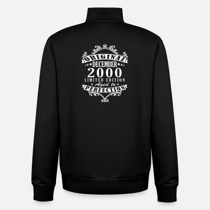 2000 Décembre 2000 Jubilé Décembre 2000 - Sweat zippé unisexe en coton bio Stanley/Stella - noir