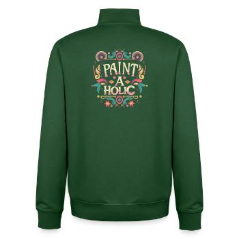 Paint-aholic - Unisex Organic Zip Sweatshirt by Stanley/Stella - bottle green - Back - AI Model Male 185 dark (185cm)