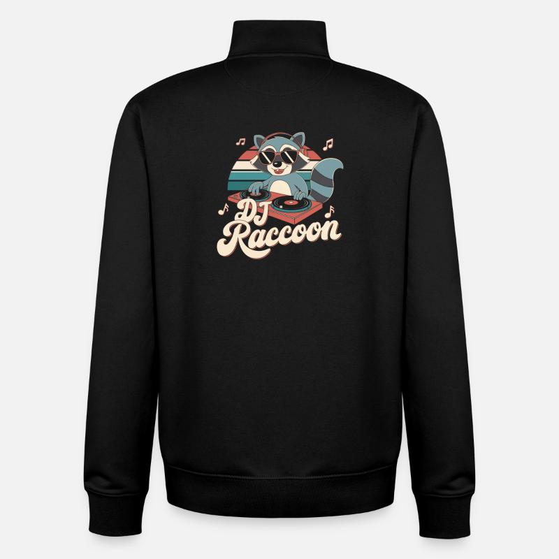DJ Waschbär - Unisex Organic Zip Sweatshirt von Stanley/Stella - Schwarz