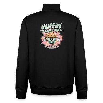 Retro Muffin - Unisex Organic Zip Sweatshirt von Stanley/Stella - Schwarz - Hinten - AI Model Male 185 light (185cm)